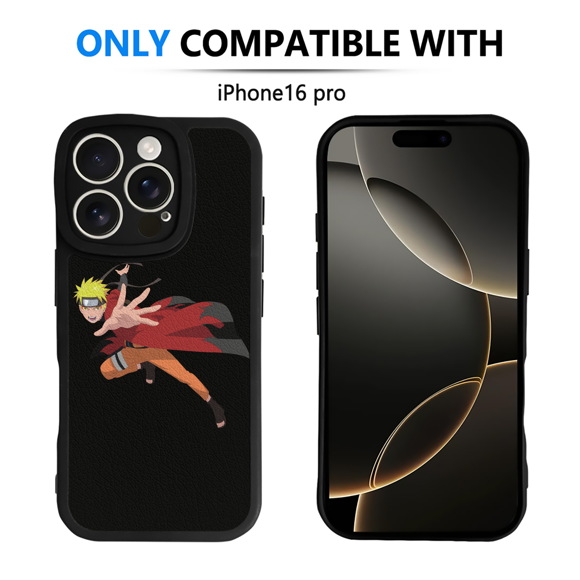 （画像用） NARUTO -ナルト- うずまき ナルト Uzumaki Naruto 【iPhone 16シリーズ対応】シリコンスマホケース（レザー調） 材質：シリコン